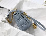 Dior Small Caro Bag Cannage Leather Sky Blue M9241 20x12x7cm - 6