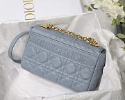 Dior Small Caro Bag Cannage Leather Sky Blue M9241 20x12x7cm - 5