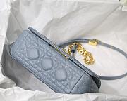 Dior Small Caro Bag Cannage Leather Sky Blue M9241 20x12x7cm - 4