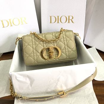 Dior Small Caro Bag Cannage Leather Beige M9241 20x12x7cm