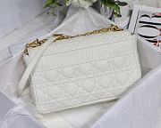 Dior Medium Caro Bag Cannage Leather White M9242 25.5x15.5x8cm - 4