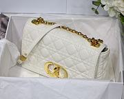 Dior Medium Caro Bag Cannage Leather White M9242 25.5x15.5x8cm - 3
