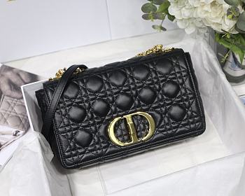 Dior Medium Caro Bag Cannage Leather Black M9242 25.5x15.5x8cm