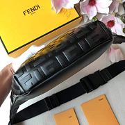 Fendi Belt Bag FF Logo Leather Black 30x17x8cm - 6