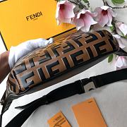 Fendi Belt Bag FF Logo Leather Brown 30x17x8cm - 5