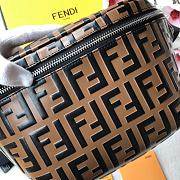 Fendi Belt Bag FF Logo Leather Brown 30x17x8cm - 3