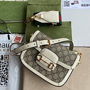 Gucci Mini Horsebit 1955 Bag GG Supreme Canvas Beige/White 658574 20.5x14x5cm - 1