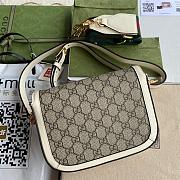 Gucci Mini Horsebit 1955 Bag GG Supreme Canvas Beige/White 658574 20.5x14x5cm - 3