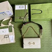 Gucci Small Horsebit 1955 Bag Leather White 677286 26x16x4cm - 5
