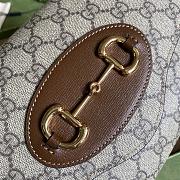 Gucci Small Horsebit 1955 Bag Leather GG Canvas 677286 26x16x4cm - 2