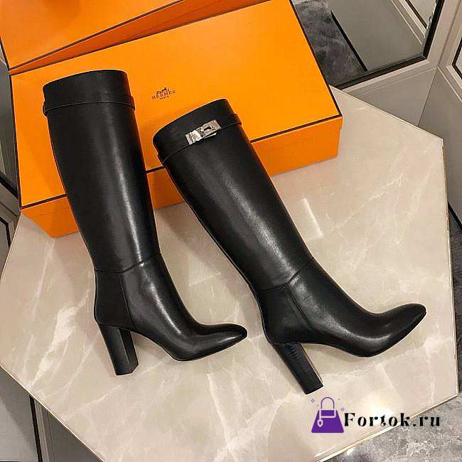 Hermes Boots with Silver Hardware - 1