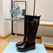 Prada Brushed Leather And Nylon Boots With Pouch - 3
