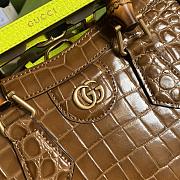 Gucci Diana Small Tote Bag In Crocodile Brown 660195 27x24x11cm - 4