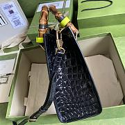 Gucci Diana Small Tote Bag In Crocodile Black 660195 27x24x11cm - 6