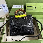 Gucci Diana Small Tote Bag In Crocodile Black 660195 27x24x11cm - 4