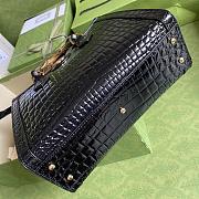 Gucci Diana Small Tote Bag In Crocodile Black 660195 27x24x11cm - 3