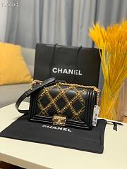 Chanel Boy Bag In Leather Black A67086 25cm - 6