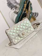 Chanel Mini Flap Bag Iridescent Leather White A69900 20cm - 1