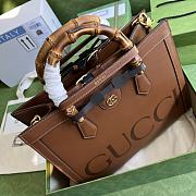 Gucci Medium Diana Tote Bag Double G Leather Brown 655658 35x30x14cm - 4