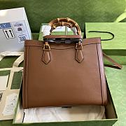 Gucci Medium Diana Tote Bag Double G Leather Brown 655658 35x30x14cm - 3