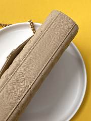 Ysl Small Envelope Bag In Grained Leather Shoulder Beige 600195 21x13x6cm - 5