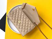 Ysl Small Envelope Bag In Grained Leather Shoulder Beige 600195 21x13x6cm - 2