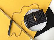 Ysl Small Envelope Bag In Grained Leather Shoulder Black 600195 21x13x6cm - 1