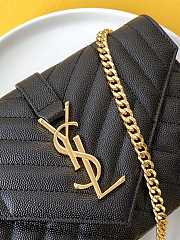 Ysl Small Envelope Bag In Grained Leather Shoulder Black 600195 21x13x6cm - 5