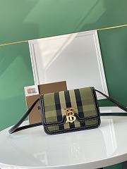 Burberry Small Check Canvas/Leather TB Bag Green 21x6x16cm - 1