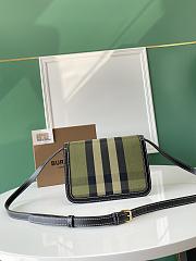 Burberry Small Check Canvas/Leather TB Bag Green 21x6x16cm - 5
