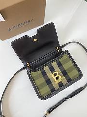 Burberry Small Check Canvas/Leather TB Bag Green 21x6x16cm - 4