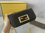 Fendi Wallet On Chain With Pouches Leather Black 21.5x3x13cm - 6