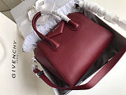 Givenchy Small Antigona Bag In Grained Leather Burgundy 28x17x25cm - 3
