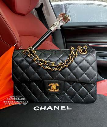 Chanel Small Classic Handbag In Leather Gold-tone Metal A01113 23x14.5x6cm