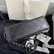 Chanel Mini Classic Flap Bag Leather Silver-tone Metal Black A01116 20cm - 3