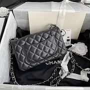 Chanel Mini Classic Flap Bag Leather Silver-tone Metal Black A01116 20cm - 2