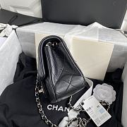 Chanel Mini Classic Flap Bag Leather Silver-tone Metal Black A01116 20cm - 5