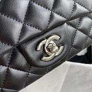 Chanel Mini Classic Flap Bag Leather Silver-tone Metal Black A01116 20cm - 6