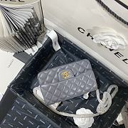 Chanel Mini Classic Flap Bag Leather Gold-tone Metal Gray A01116 20cm - 5