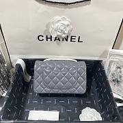 Chanel Mini Classic Flap Bag Leather Gold-tone Metal Gray A01116 20cm - 6