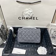 Chanel Mini Classic Flap Bag Leather Silver-tone Metal Gray A01116 20cm - 5
