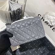 Chanel Mini Classic Flap Bag Leather Silver-tone Metal Gray A01116 20cm - 6