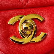 Chanel Mini Classic Flap Bag Leather Gold-tone Metal Red A01116 20cm - 4