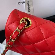 Chanel Mini Classic Flap Bag Leather Gold-tone Metal Red A01116 20cm - 5