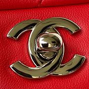 Chanel Mini Classic Flap Bag Leather Silver-tone Metal Red A01116 20cm - 6