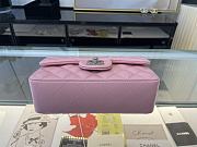 Chanel Mini Classic Flap Bag Leather Silver-tone Metal Pink A01116 20cm - 3