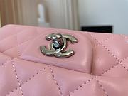 Chanel Mini Classic Flap Bag Leather Silver-tone Metal Pink A01116 20cm - 4