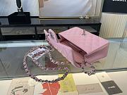 Chanel Mini Classic Flap Bag Leather Silver-tone Metal Pink A01116 20cm - 6