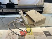 Chanel Mini Classic Flap Bag Leather Silver-tone Metal Beige A01116 20cm - 2