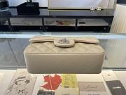 Chanel Mini Classic Flap Bag Leather Silver-tone Metal Beige A01116 20cm - 3